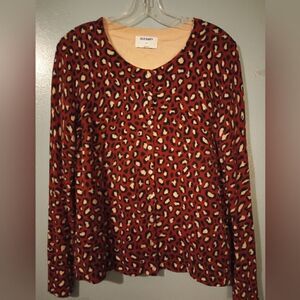 Old navy leopard print button down sweater